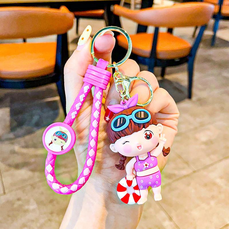 Adorable Bathing Cute Keychain Cartoon Character Keyring Perfect For Gifts And Collecting