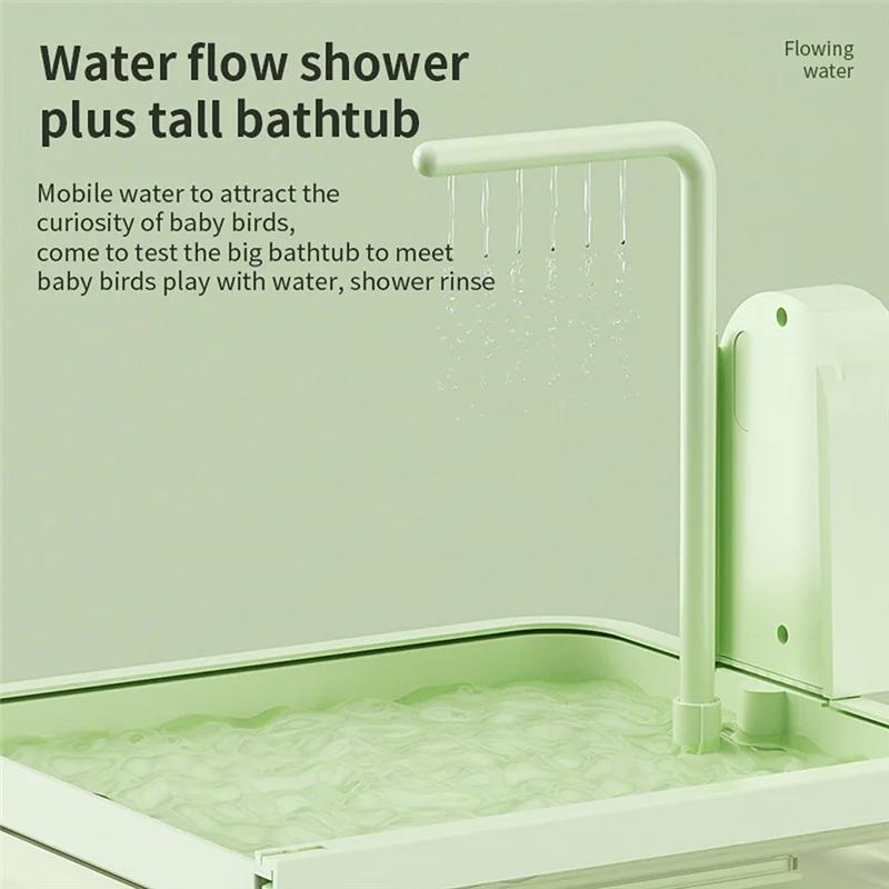 Birds Use External Bath Tubs for Bathing Parrot Bath Boxes Bird Baths with Transparency and Multi Functional Shower Bathtubs