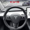 Tesla Model 3/Y Steering Wheel Cover, Carbon Fiber Steering Wheel Wrap Stickers For Tesla Model 3 Model Y 2017-   2024 Interior Accessories, Black