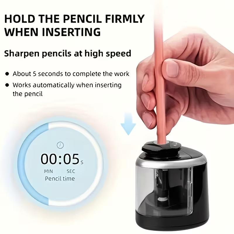 Electric Pencil Sharpener Automatic Desktop Pencil Sharpener for School Office Classroom Home Stationery Supplies