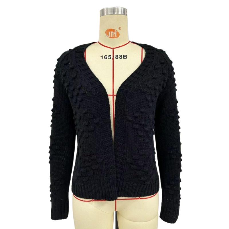 IHUASU Autumn and Winter Women's Knitted Three-dimensional Pattern Cardigan Jacket Sweater