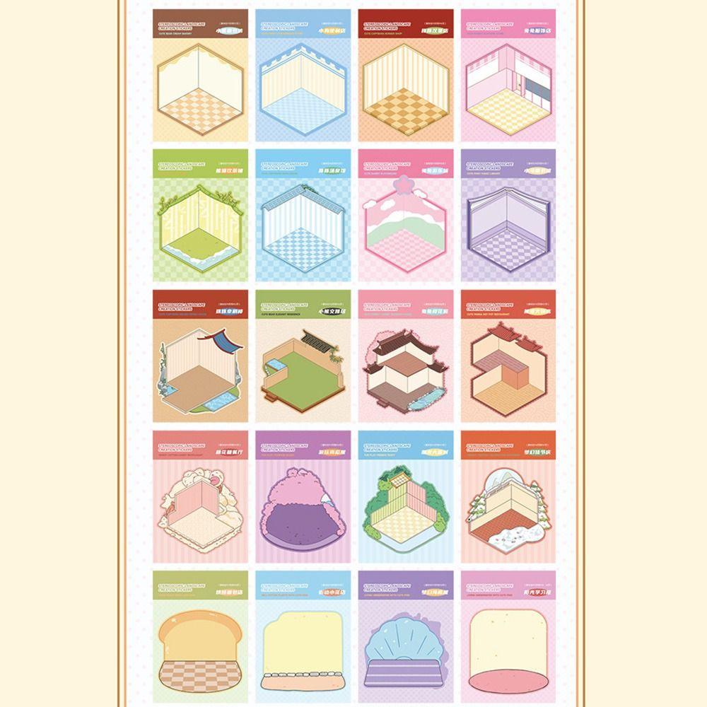 Capybara Landscape Sticker Book 20in1 Miniature Scene Scrapbook Kit 3D Stickers Scene Set Kid Toy