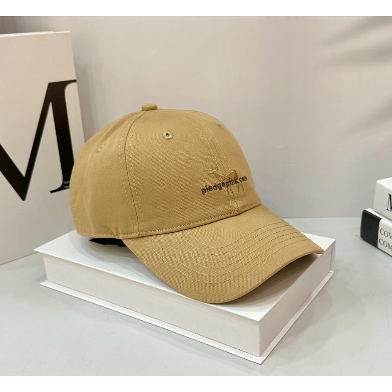 Letter deer soft top showing face small baseball cap female summer big head circumference versatile embroidery curved brim cap male