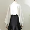 Blouses Tops Women White Black Long Lantern Sleeve Office Lady Temperament Basic All-match Design Chic Female New