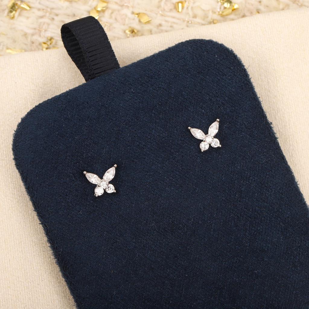 New Hot Brand Vintage Earrings for Women Fashion Luxury Jewelry Butterfly 925 Sliver Designer Eardrop Lady Party Stud Earring