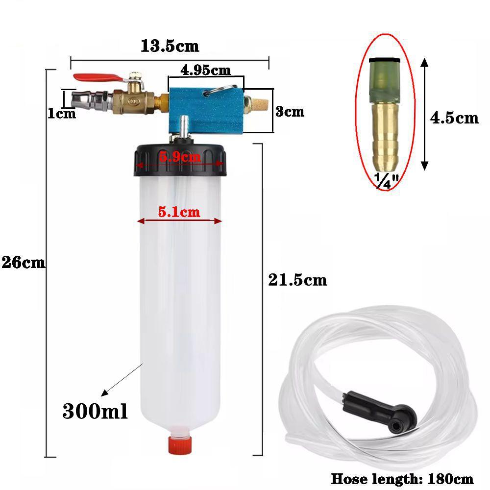 300CC Car Brake Bleeder Hydraulic Pump Fluid Pump Kit Oil Change Purge Tank Tubes Repair Tool Truck Motorcycle Accessories