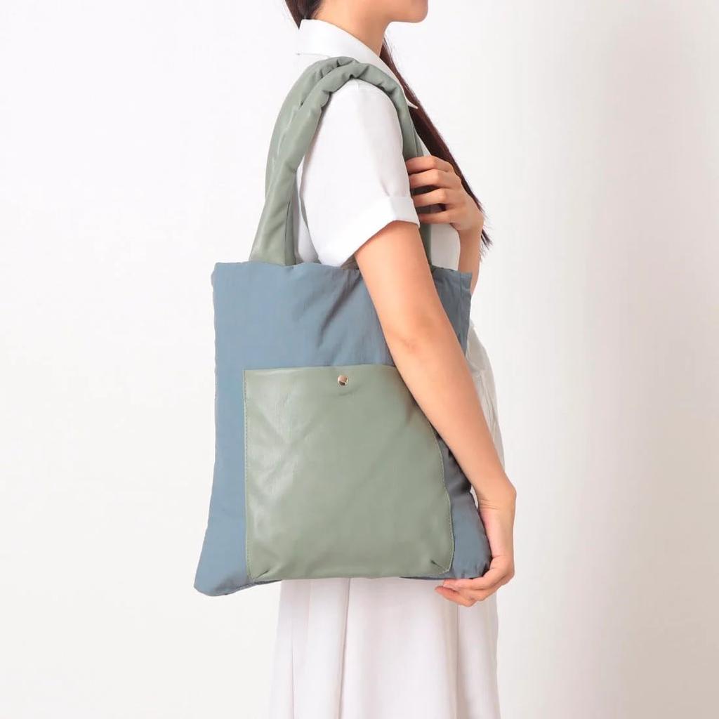 Faux Leather X Nylon Reversible Tote Bag