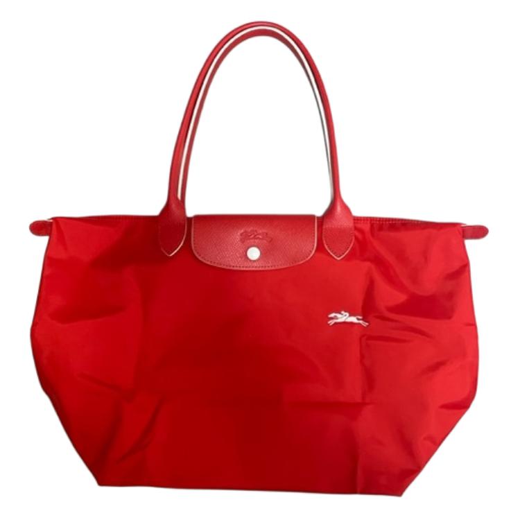 New LONGCHAMP Le Pliage Fabric Tote Bag, Shopping Bag, Handbag Women's Vermilion 1899619P20