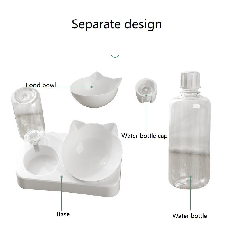 Dog Water Dispenser Double Dog Cat Bowls Water and Food Bowl Drinking Fountain Cat Pet Water Dispenser GS06