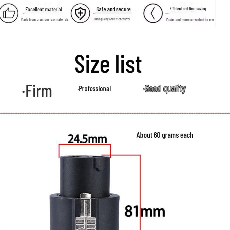 Eight-Core NL8FC Speaker Cable Connector Plug for Professional Audio