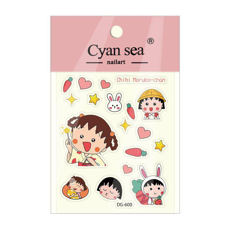 Chibi Maruko-chan Fun Jelly Stickers for Kids DIY Phone Cases