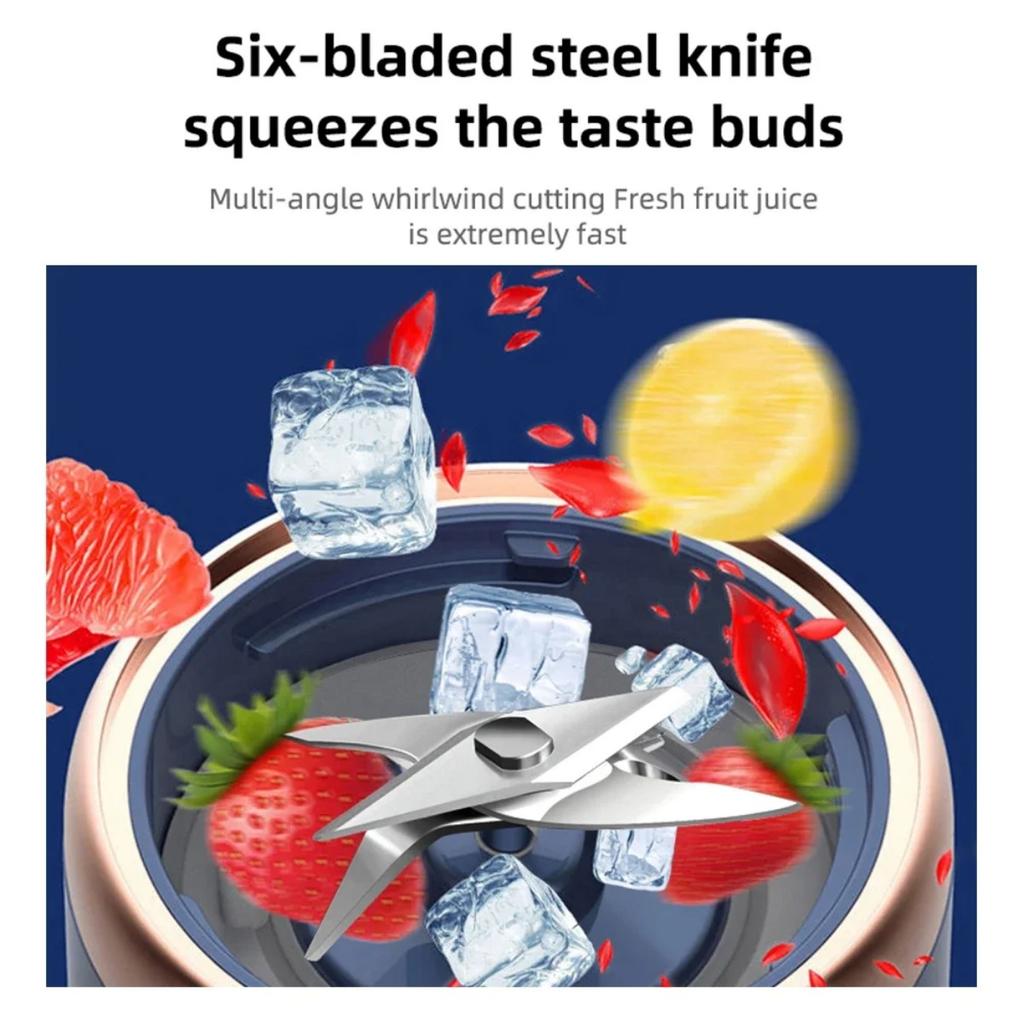 JOYBLISS Electric Juicer Cup with 2 Cups For Travel Portable Juicer Mixer Usb Charge Fresh Fruit Juice Personal Blender Smoothie