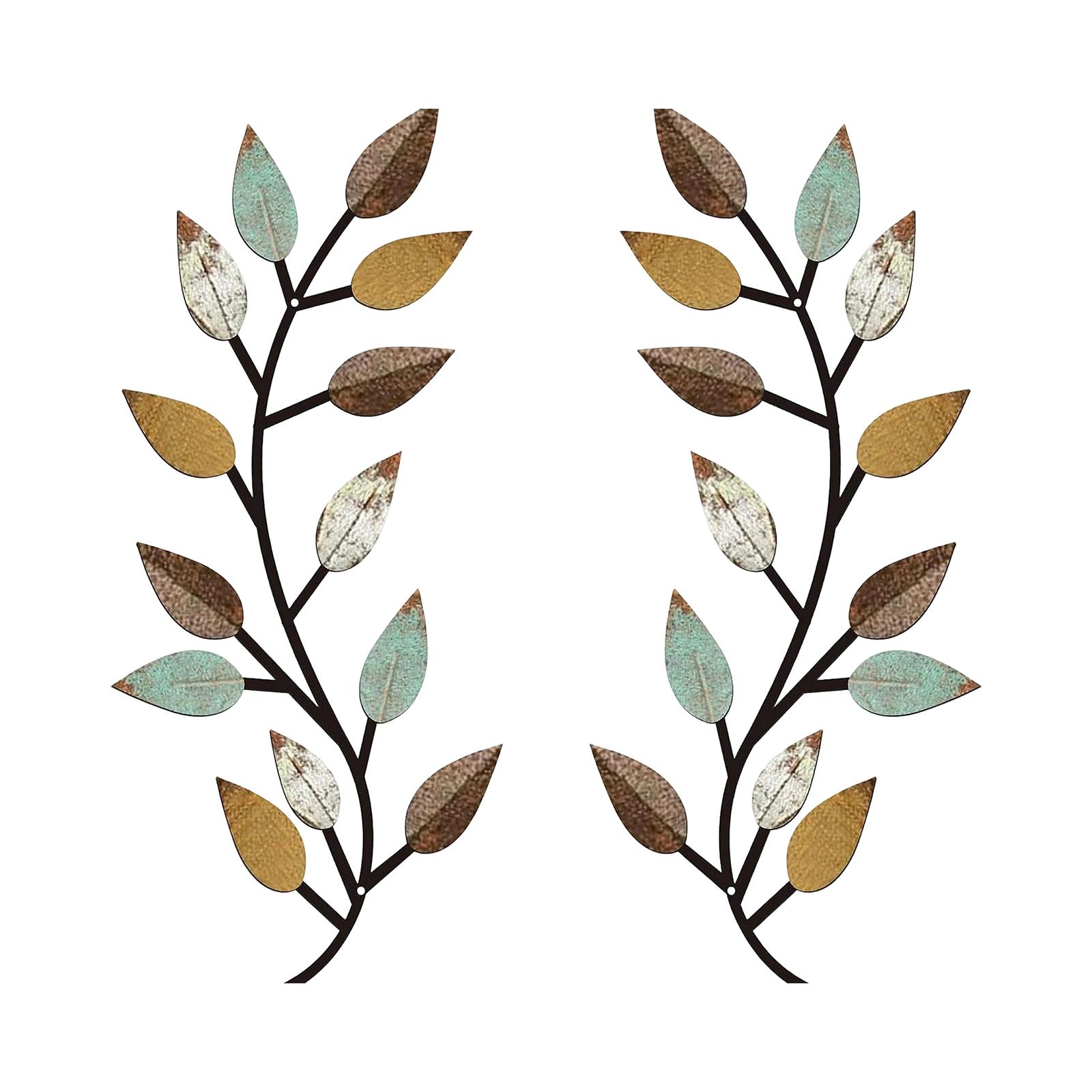 

Metal Wrought Iron Leaf Wall Decoration, Vine Olive Branch And Leaf Wall, Living Room Outdoor Decoration Botanical Pattern Home Decoration Plaque One Size