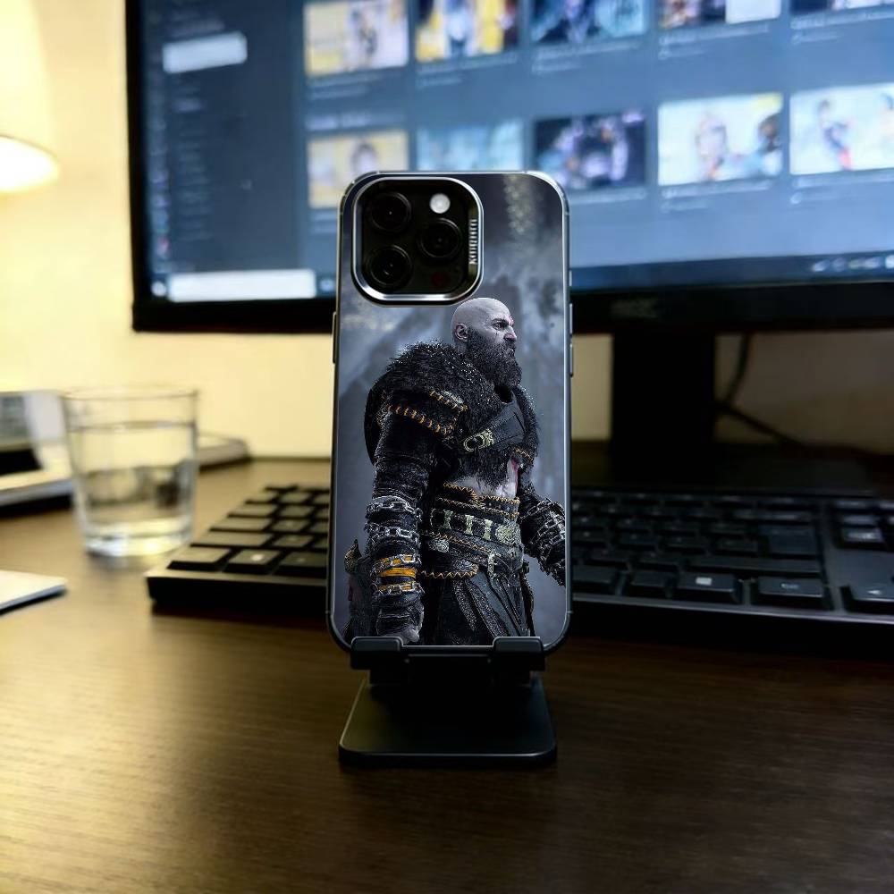 

God of War Kratos Phone Case For iPhone 17,16,15,14,13,12,11 Plus,Pro Max,XS,Colorful Silver Phone case Funda Cover iPhone13