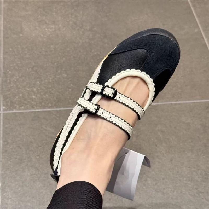 Pink ballet sports inner flat single shoes women's 2025 new spring skirt Mary Jane small leather shoes