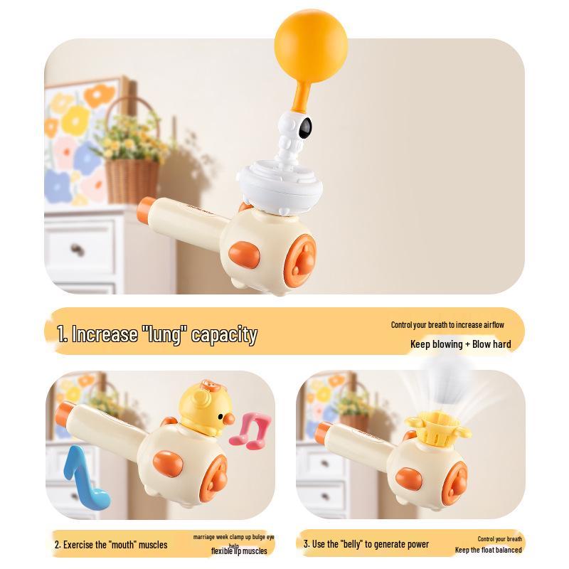 Blow-and-Lift Ball Toy for Toddlers: Lung Capacity and Oral Muscle Training (Ages 0-3)