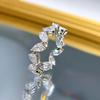 Eternity Pear Cut Moissanite Diamond Ring Real  Sterling Silver Party Wedding Band Rings for Women Engagement Jewelry
