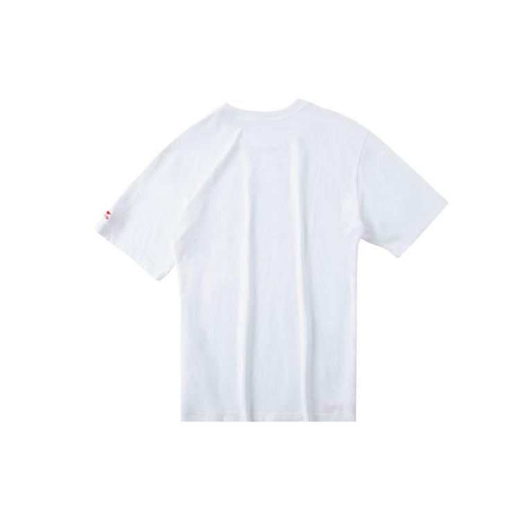 Li Ning T Shirts Men's White Crew Neck Moderate Straight Fit AHSQ185-1