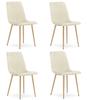 TURIN Chair - Light Beige Velvet / Wood-colored Legs X 4