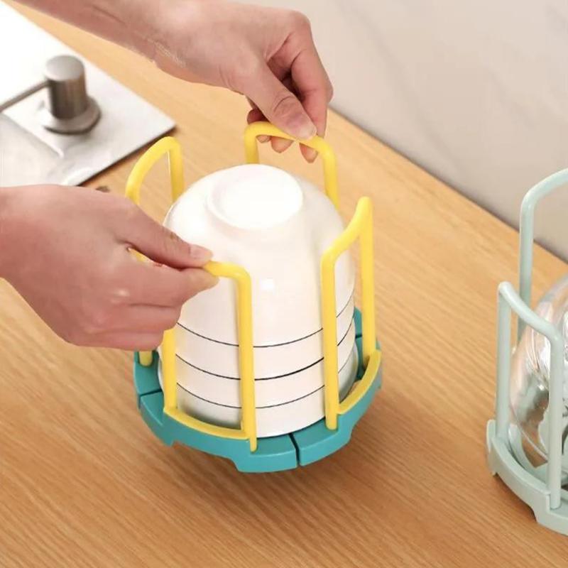 Portable Retractable Bowl Holder Drain Removable Cabinet Dishes Storage Rack Water Cup Kitchen Organizer