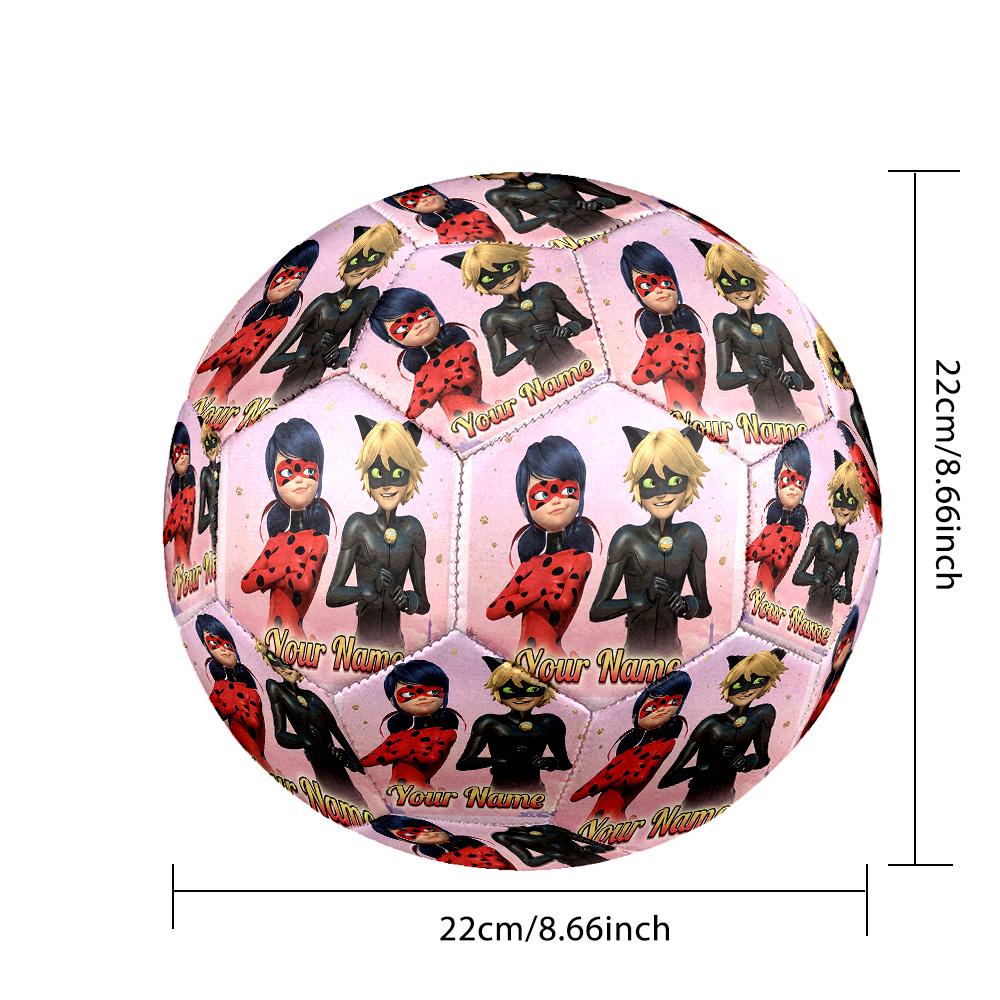 Individueller Name Text Größe 5 Fußball, Miraculous Ladybug Standard Trainingsfußball