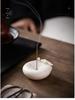 White Porcelain Plum Blossom Incense Holder: Handmade Vertical Stand for Indoor Use