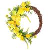 Yellow Flower Door Wreath Artificial Handcrafted Wreath Spring Front Door Decor Seasonal Door for M
