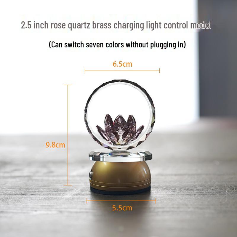 2025 Rechargeable Pink Crystal Lotus LED Buddha Night Lamp