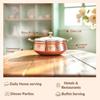 Hammered Steel Copper Casserole Donga Bowl with Glass Lid, Tableware and Serveware (2200 ml)