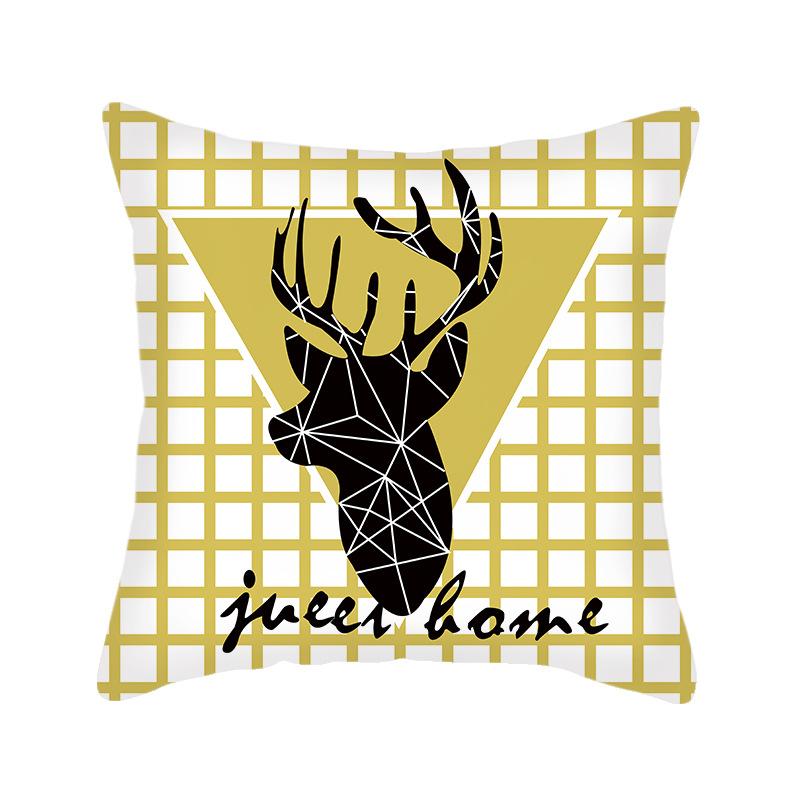 Ins Nordic Style Short Plush Linen Pillowcase Single-sided Printed Cushion Cover Pillowcase