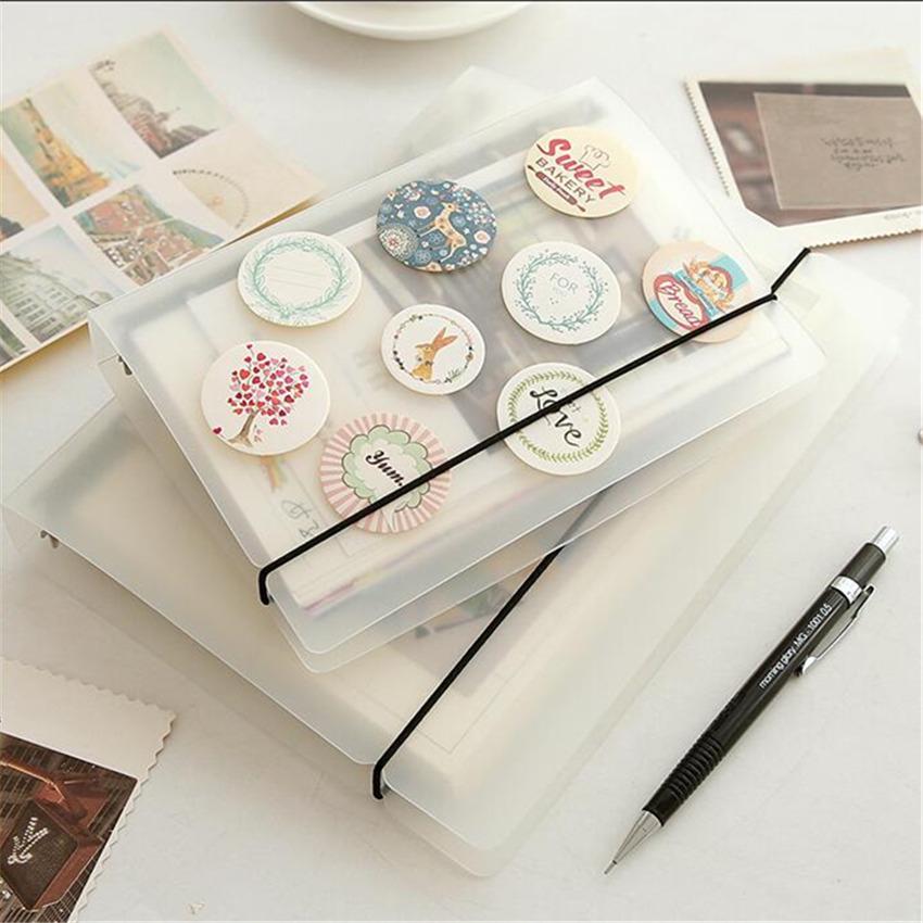 Frosted Semi-Transparent Binder with Straps, 6-Hole, A4/B5/A5/A6/A7 Loose-Leaf Journal