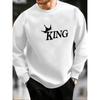 Men's Hip-Hop Cartoon Print Crew Neck Sweatshirt, Soft Comfortable For Home Outings And Parties.
