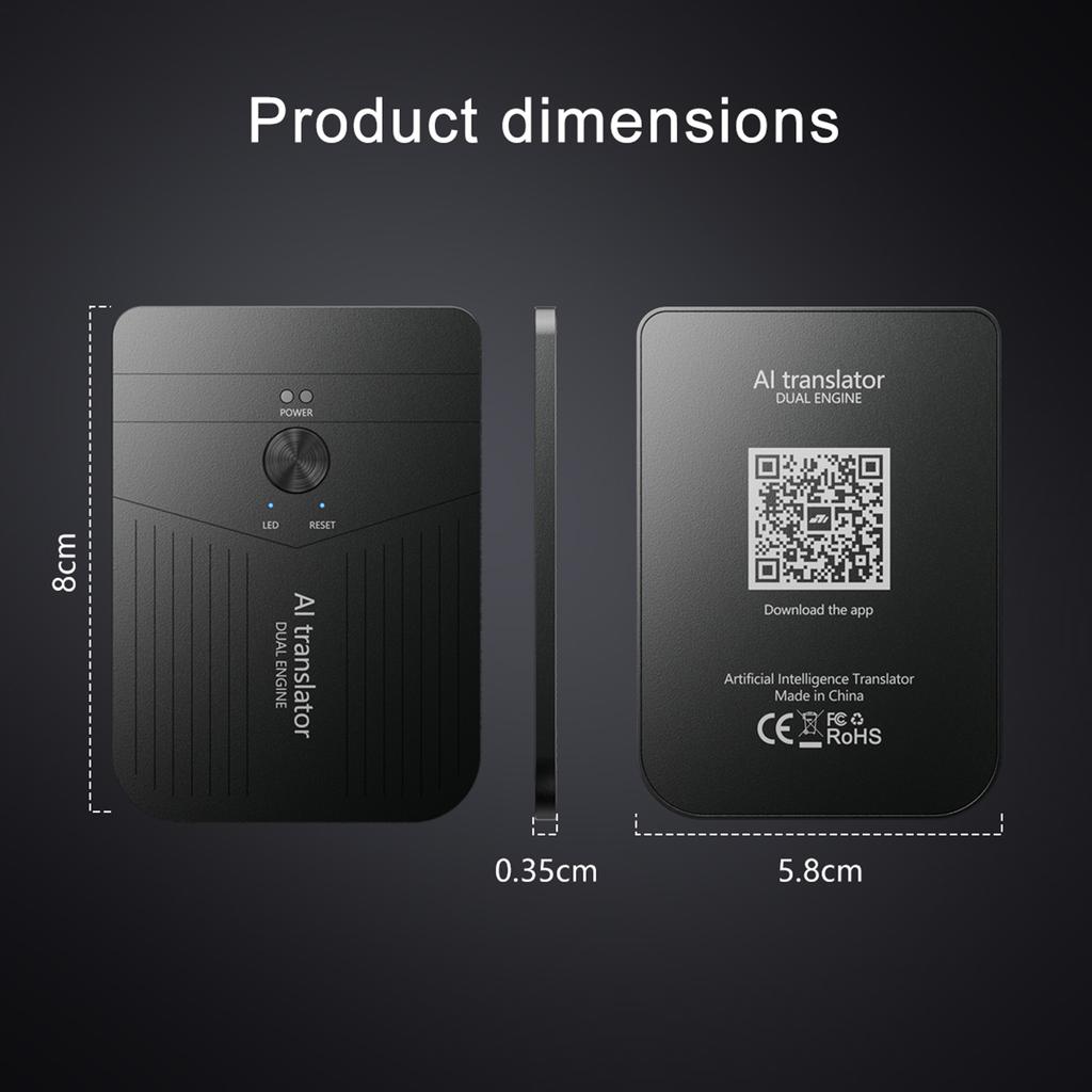 A18 BT5.0 AI Magnetic Translator Rechargeable Ultra-Thin Real-Time Translator Simultaneous 138 Languages for Business Meeting