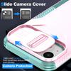 For iPhone 15 Case PC+TPU Anti-Slip Phone Cover with Slide Camera Lid