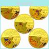 Moedas Cartas Pokémon Exquisitas Moeda Banhada a Ouro Pikachu Para Colecionadores e Fãs