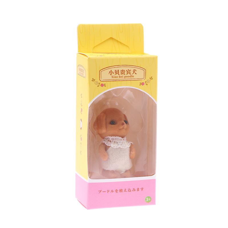 Cute Milo Poodle Dog Flocking Doll Action Figures Toy Kawaii Sylvanian Families Anime Figures Collectible Room Ornaments