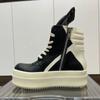 Ro Classic Men Shoe Ankle Boot Women Sneaker High Top Casual Shoes Zip Lace Up 6cm Thick Sole Sneakers Black Leather Ankle Boots