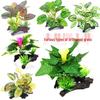 Plastic Driftwood and Bucephalandra Aquarium Decor: Aquatic Turtle Tank Plants & Fish Tank Scenery