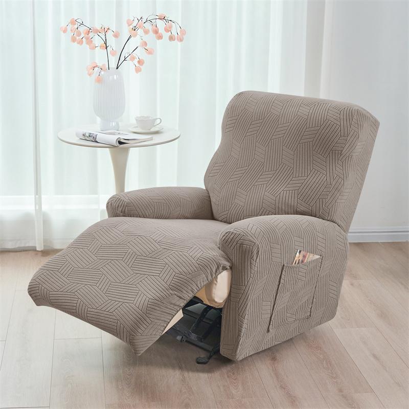1 Seater Split Recliner Sofa Covers Jacquard Stretch Armchair Cover Relax Single Lounge Sofa Slipcover for Living Room Home