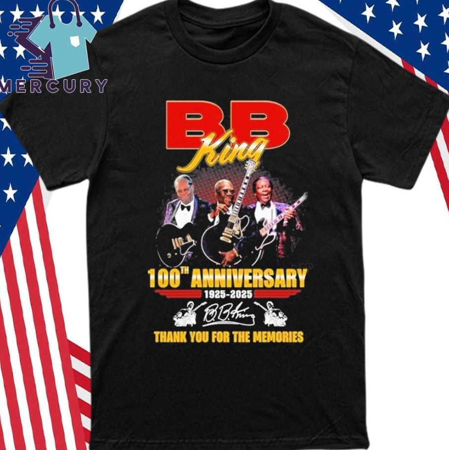 BB King 100th Anniversary 1925-2026 Thanks For Memories T-shirt size S-5XL S