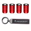 Peugeot Car Tire Wheel Valve Caps Cover Car Key Chain Ring Keychain For Peugeot 408 308 5008 Landtrek 208 3008 2008 Rifter 508