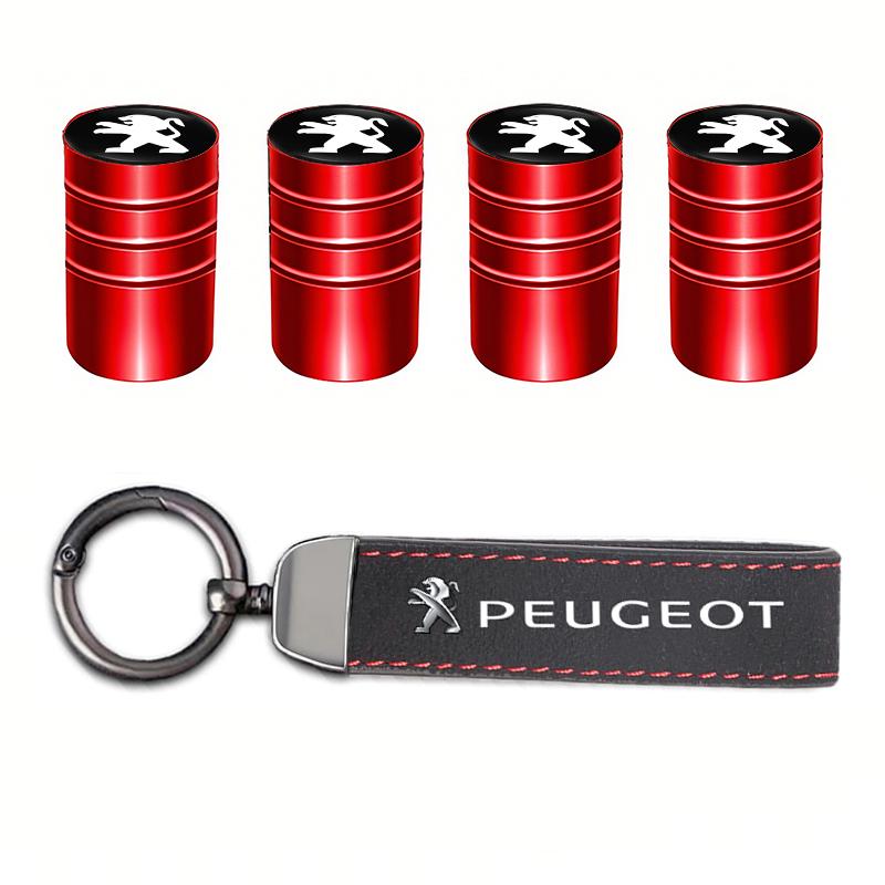 Peugeot Car Tire Wheel Valve Caps Cover Car Key Chain Ring Keychain For Peugeot 408 308 5008 Landtrek 208 3008 2008 Rifter 508