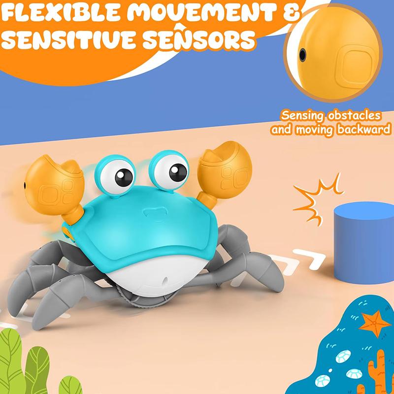 Crawling Crab Toys Light Music Crawling Fun Toys Electric Induction Escape Toy Pets Electronic Interactive Toy for Dogs and Cats