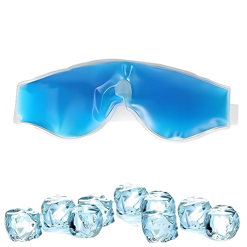 Kostech Cooling Gel Face Mask & Eye Mask Set – Reusable Hot & Cold Ice Pack for Puffy Eyes, Dark Circles, Migraine & Headache Relief – Skin Tighteni