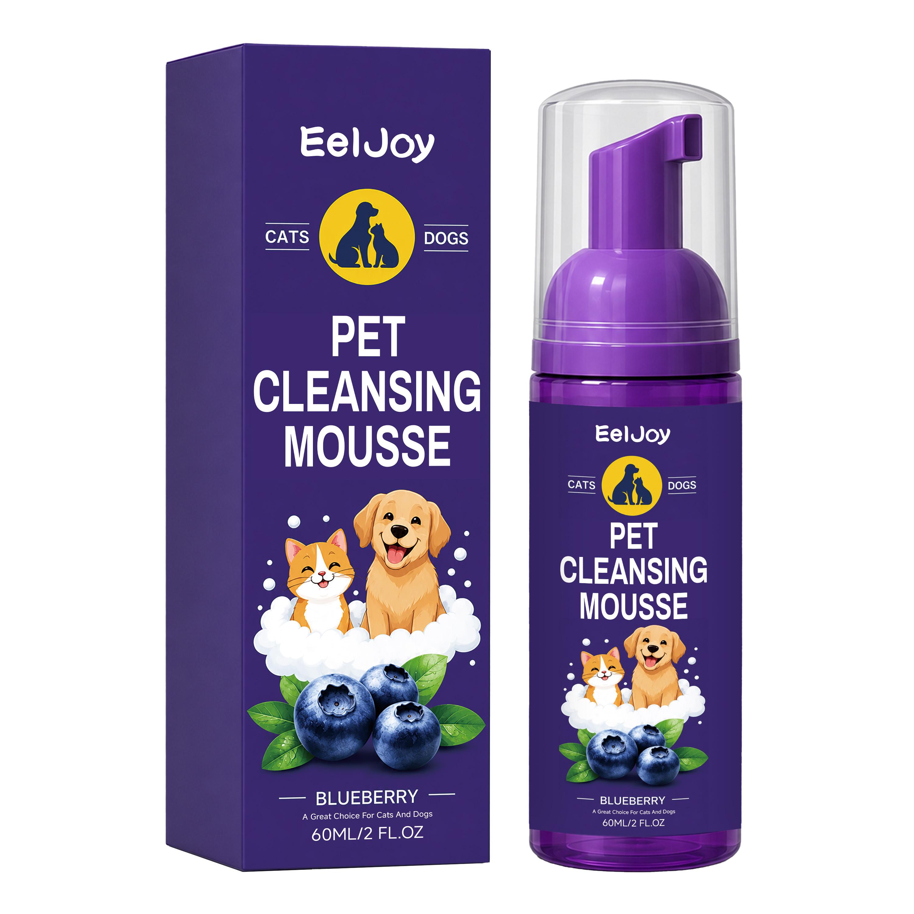 EelJoy No-Rinse Pet Bathing Shampoo Suitable for cats and puppies, it gently cleans, removes odors, and softens and protects the fur