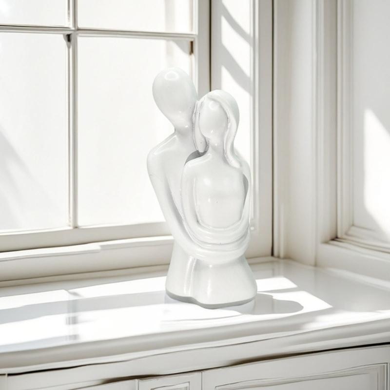 Modern Abstract Sculptures Resin Kissings Lover Figurines Statue Centerpieces for Living Room Office Home Decorations
