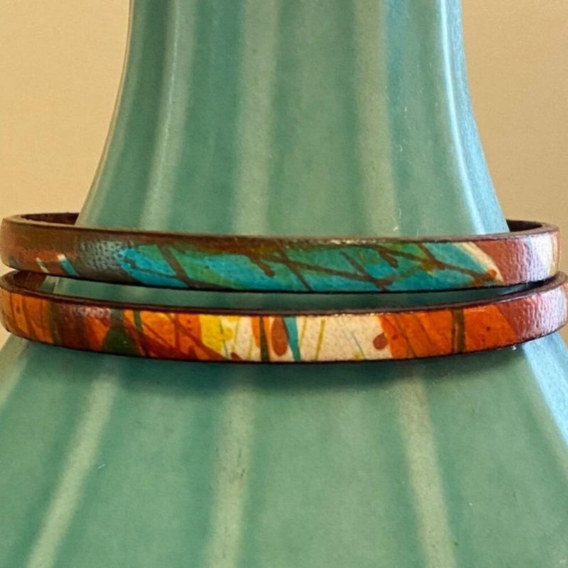 Handmade Bohemian Ring Buckle Bracelet Vintage Leather Rope Bracelet Jewelry Gift Ideas