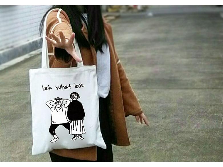 Korean Minimalist Canvas Shoulder Bag - Women's Trendy Handbag for Travel, Shopping, and School