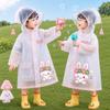 EVA Children Rain Poncho Transparent Student Rainwear Cute Rain Coat Jacket  Outdoor Use