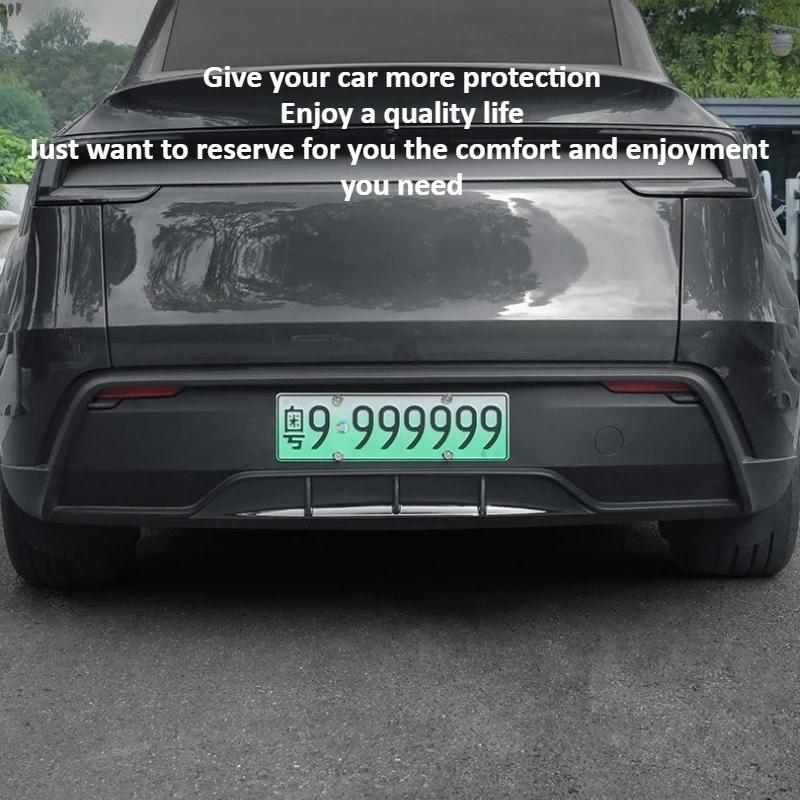 Para Tesla Model Y Lanzamiento Juniper 2025 2026 Spoiler Trasero de Coche Protector Guardabarros Patrón Fibra de Carbono ABS Cubierta de Cuchilla de Aire Accesorios